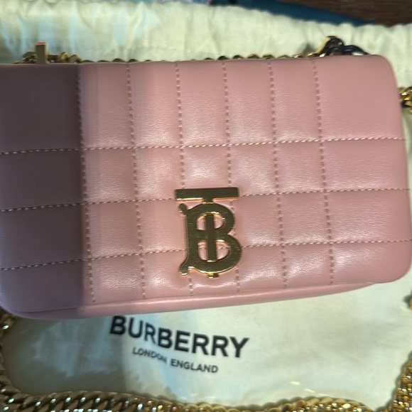 Mini Lola In Dusky Pink Flap Bag Heavy Gold Chain - Picture 2 of 7